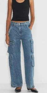 Denim Forum The '90s millie Hi-rise cargo Jeans Y2K relaxed Pants Aritzia - Picture 1 of 20