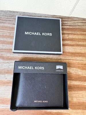 Michael Kors Men's Bifold Black Canvas Slim Billfold Wallet 86F2SANF5V Andy - Image 1 of 4