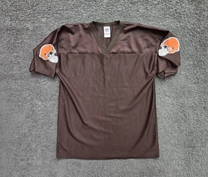 Vintage Cleveland Browns Jersey Men's Large Brown Blank Sleeve Helmet Distressed - Picture 1 of 13