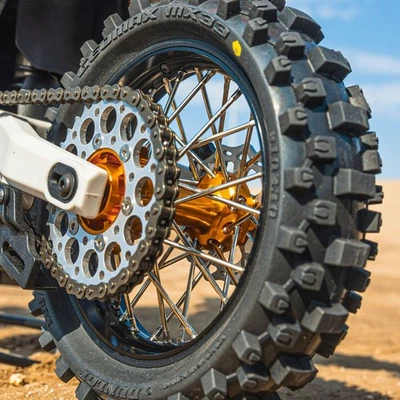 1/4 Pro-Spec Aluminum V2 Bead Rear Wheel Black/Gold (1): Promoto-MX - Image 1 of 4