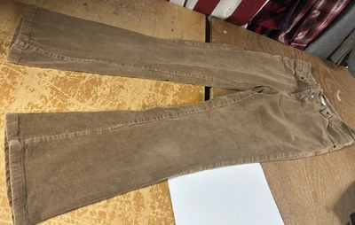 Pantalones Cortos Abercrombie & Fitch Camel Tostado/Marrón Acampanados Pana Elastizados Para Mujer 2S Foto 1 de 4