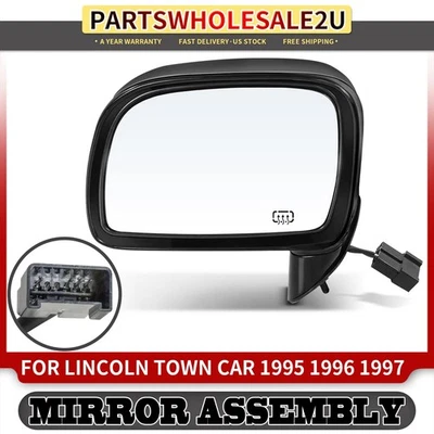 Espelho de ajuste de vidro elétrico esquerdo driver aquecido para carro Lincoln Town 1995 1996 1997 - Imagem 1 de 4