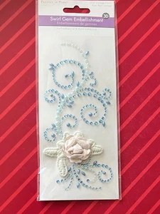 BLAUER EDELSTEIN KRISTALL KUNST WIRBEL & BLUME 3D AUFKLEBER - KOSTENLOSER VERSAND - Bild 1 von 1
