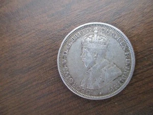 AUSTRALIA - 1917 M STERLING SILVER ONE SHILLING COIN VG KING GEORGE V - Picture 1 of 2