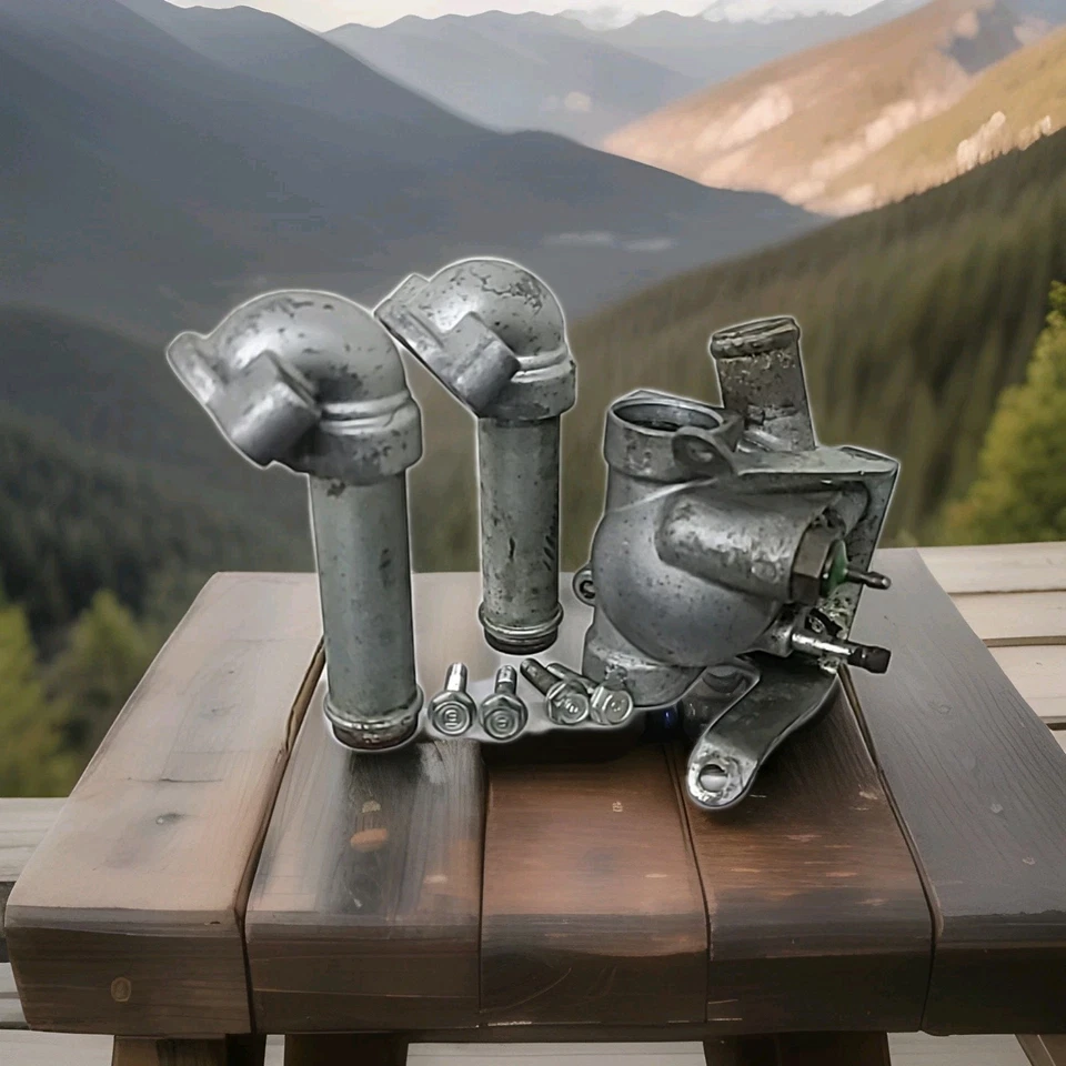 1978-1982 Honda CX500 CX500C CX500D Engine Cooling Thermostat Case Housing Pipes - Image 1 of 3