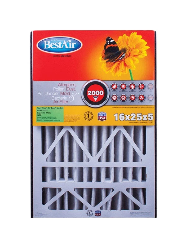 Filtro de aire plisado BestAir AB1625-11R 11 MERV 16 W X 25 H X 5 pulgadas de profundidad (Pack de 3) Foto 1 de 1