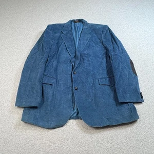 Shepler's Jacket Men 48L Blue Corduroy Blazer Elbow Patch Western Southwest 90s - Picture 1 of 11