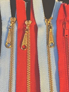 Vintage/New 4 Retro Metal Zippers Talon Pulls 11.25” Lot - Picture 1 of 6