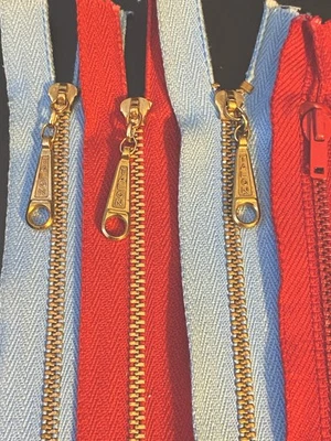 Vintage/New 4 Retro Metal Zippers Talon Pulls 11.25” Lot - Image 1 of 4