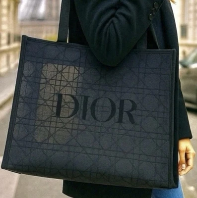 Christian Dior Tote Bag Mesh Black See-through CD Novelty Authentic New Rare - Image 1 of 2