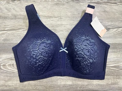 NUEVO CON ETIQUETAS CACIQUE Talla 36DD Azul Marino MODERNO ENCAJE Ligeramente Forrado Sin Alambres Sujetador Foto 1 de 4