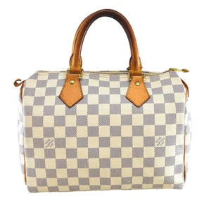 Auth Louis Vuitton Speedy 25 Hand Bag Azur Canvas N41534 LV 51674 - Picture 1 of 19