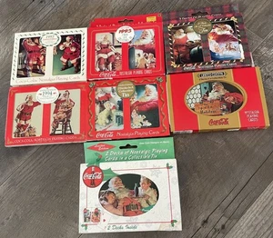 Coca Cola SEALED Nostalgia Playing Cards Double Deck Holiday Christmas Lot (7) - Picture 1 of 14