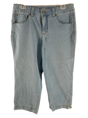 Pantalones cortos para mujer Bandolinoblu talla 8 azul denim con detalles de estrás Foto 1 de 4