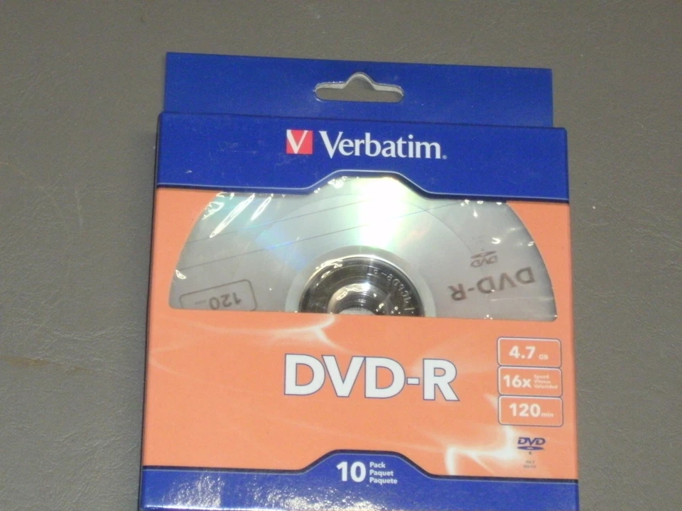 Verbatim 4.7 GB Recordable Disc DVD-R Ver.2.1 (10-Pack) - New - Sealed in Box - Image 1 of 1