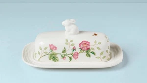 Lenox "Schmetterlingswiese" figürliche Butterdose mit Deckel (Hase) - Bild 1 von 9
