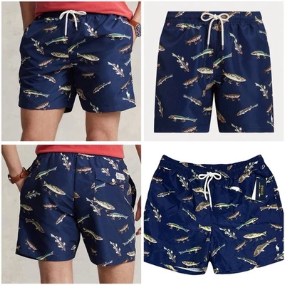 Nuevo Bañador Polo Ralph Lauren Pequeño Para Hombre Forrado Pantalones Cortos Bolsillos Cordón Foto 1 de 4