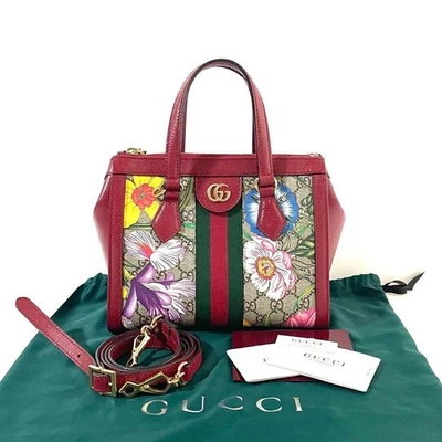 Bolso Pequeño Gucci Ophidia GG Flora, Rojo, Perfecto Estado con Caja. Foto 1 de 4