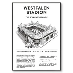 Westfalenstadion Poster, Borussia Dortmund Poster, Football Stadium Gift - Picture 1 of 4