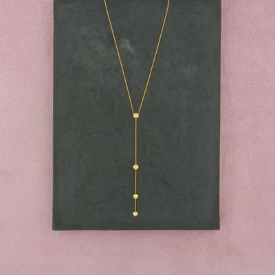 bony levy 18k yellow gold 0.23 ctw diamond monaco y lariat necklace size 16-18in - Image 1 of 3