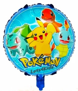 POKEMON PIKACHU SQUIRTLE ROUND FOIL PARTY BALLOON PARTY SUPPLIES DECORATION - Picture 1 of 2