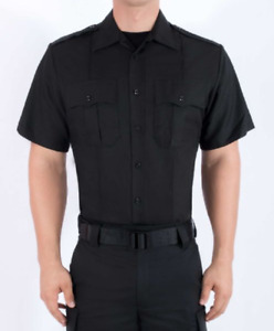 Blauer 8910 Men's S/S Class A Rayon Police Uniform Shirt Black 17.5 (Tall) NWT