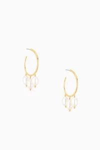 STELLA & DOT + REBECCA MINKOFF NATRIELLA PEARL HOOP EARRING Brand New  - Picture 1 of 3