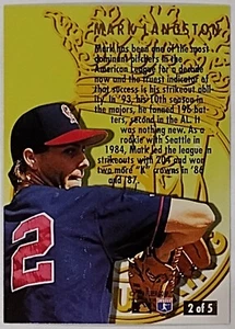 Baseball Card # 2 / 5 MARK LANGSTON (P) FLEER ULTRA Strikeout King 1994 Angels - Picture 1 of 2