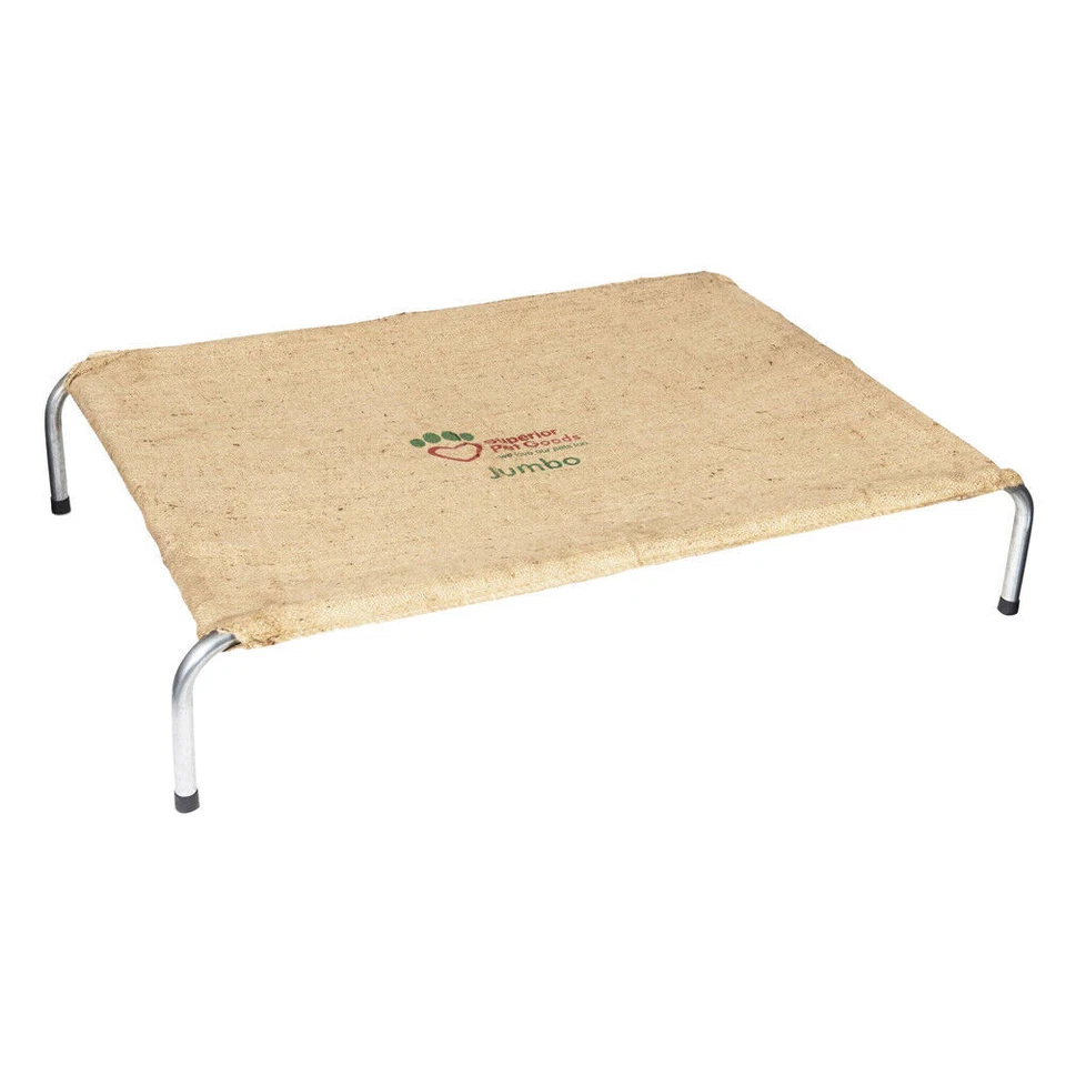 Superior Pet Goods Hessian Raised Dog Bed - L, Brown