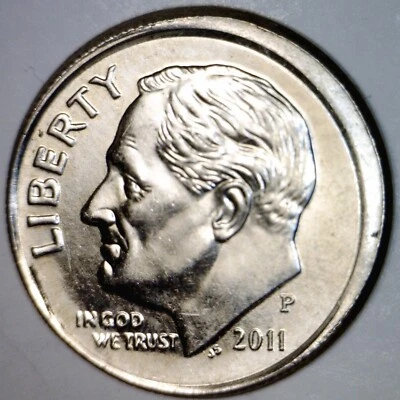 2011 ERROR Off Center Roosevelt Dime BU + RARE DATE O/C Coin LOT #28   FREE SHIP - Image 1 of 2