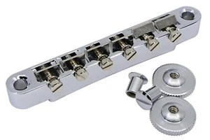 Pinnacle Locking ABR-1 Bridge, plated brass saddles, for SAE 6-32 posts - Chrome - Picture 1 of 4