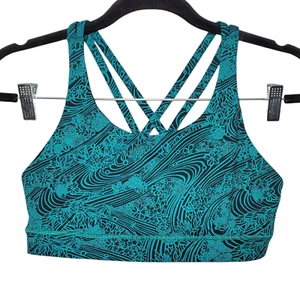 Reggiseno sportivo Lululemon Energy taglia 8 Kitakami verde viridiano con spalline floreale - Foto 1 di 4