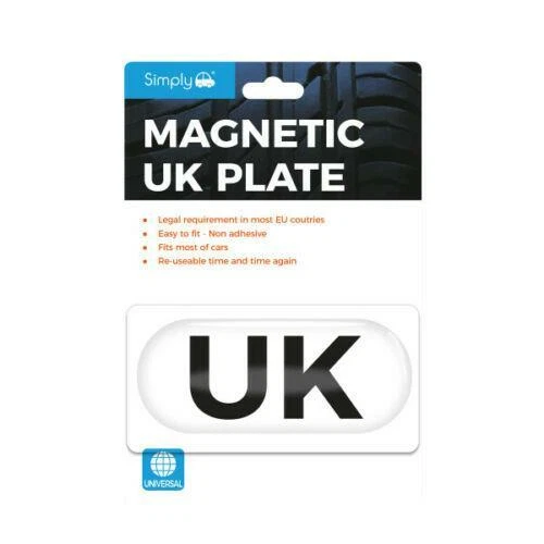 Simply Auto TL7001 Magnetic UK Plate Badge Legal GB Travel Sign Car Accessory