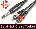 PULSE Lead 6.35mm Jack to 2x Phono 1/4" Mono Male to Twin RCAs 3m QUALITY CABLE