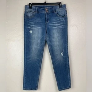 NY&C New York & Company Women Slim Slouch Distress Stretch Jeans 34x27.5 size 12 - Picture 1 of 17