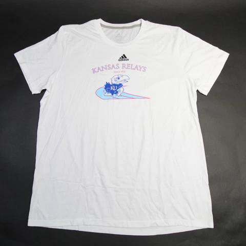 Kansas Jayhawks adidas Short Sleeve Shirt Men's White New Cover