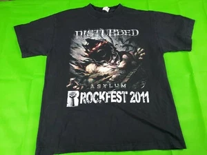 seltenes Vintage schwarz Disturbed Rockfest 2011 Kansas City Konzert T-Shirt Größe M - Bild 1 von 4