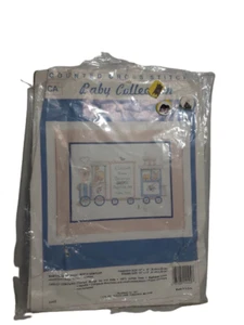 JCA Baby Collection BABYVILLE EXPRESS BIRTH SAMPLER Cross Stitch Kit - Picture 1 of 8
