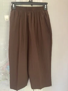 BonWorth Small Petite Brown Capri Pants Preowned 100% Polyester - Picture 1 of 6