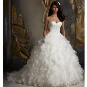 Vestido de Boda Morilee Off Blanco Vestido de Boda Sin tirantes Novia Cuentas Encaje 10 Nuevo con Etiquetas - Imagen 1 de 12