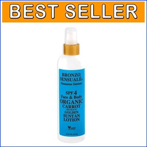 Lightweight Organic SPF Tanning Lotion - 8.5oz Carrot Formula for Healthy Tan - Picture 1 of 7