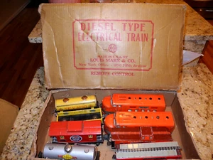 Marx Marlines SOUTHERN PACIFIC#600, Electric Train Set Tin Litho+2LIONEL,RUNS - Picture 1 of 22