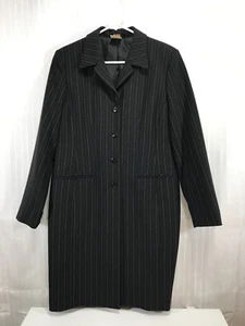 Trench cappotto H&W Fleur De Lis spilla righe lunghezza ginocchio made in Poland Petite 12 - Foto 1 di 4