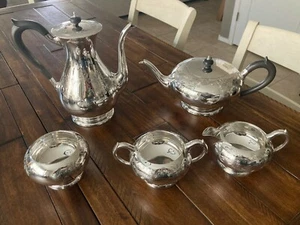 MUSEUM QUALITY FLORAL ENGRAVED BIRKS 5 PC STERLING SILVER COFFEE TEA SET SERVICE - Picture 1 of 12