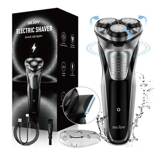 SEJOY 3D Men Electric Shaver Rotary Razor with Pop-up Trimmer Wet&Dry Waterproof - Picture 1 of 14