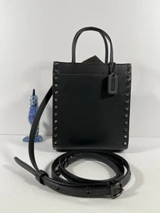COACH Leather Crystal top handle & Crossbody Strap Tote in Hyacinth - Picture 1 of 4