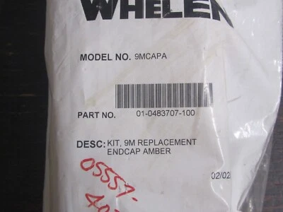 NEW Whelen 9M Endcap Amber 01-0483707-100 MODEL 9MCAPA LENS ONLY NO GASKET - Image 1 of 4