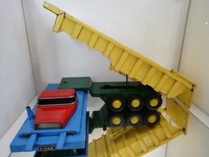 Yonezawa Giant Dump Truck Friction Tin Toy Tin Litho Tinplate japan Rare Selten - Imagen 1 de 16