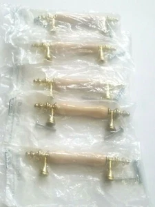 Amerock BP76243-AL3 Stabzug aus poliertem Messing, cremefarbene Keramik 5er-Packung - Bild 1 von 6