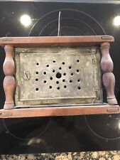 Antique Coal Foot Warmer Punched Tin and Wood Americana Folk Art Primitive